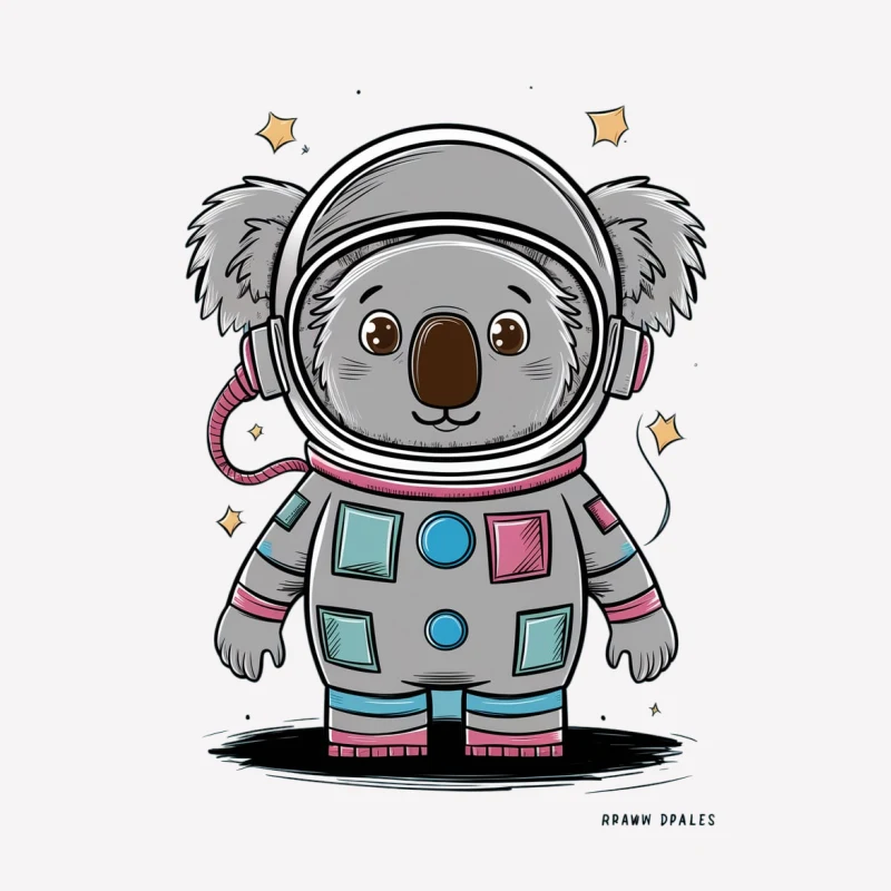 koala astronaut cartoon space cute illustration animal sci-fi Female T-Shirt