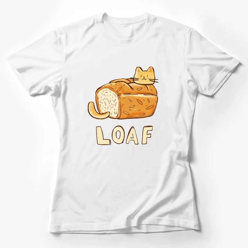 cat bread loaf illustration pun cute cartoon Female T-Shirt