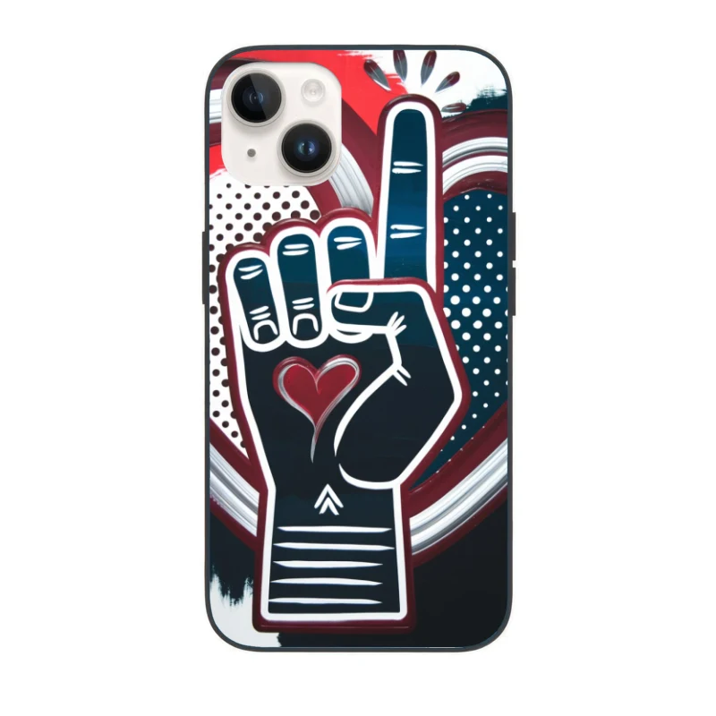 Urban Love Revolution: Graffiti Art Hand Gesture iPhone Case