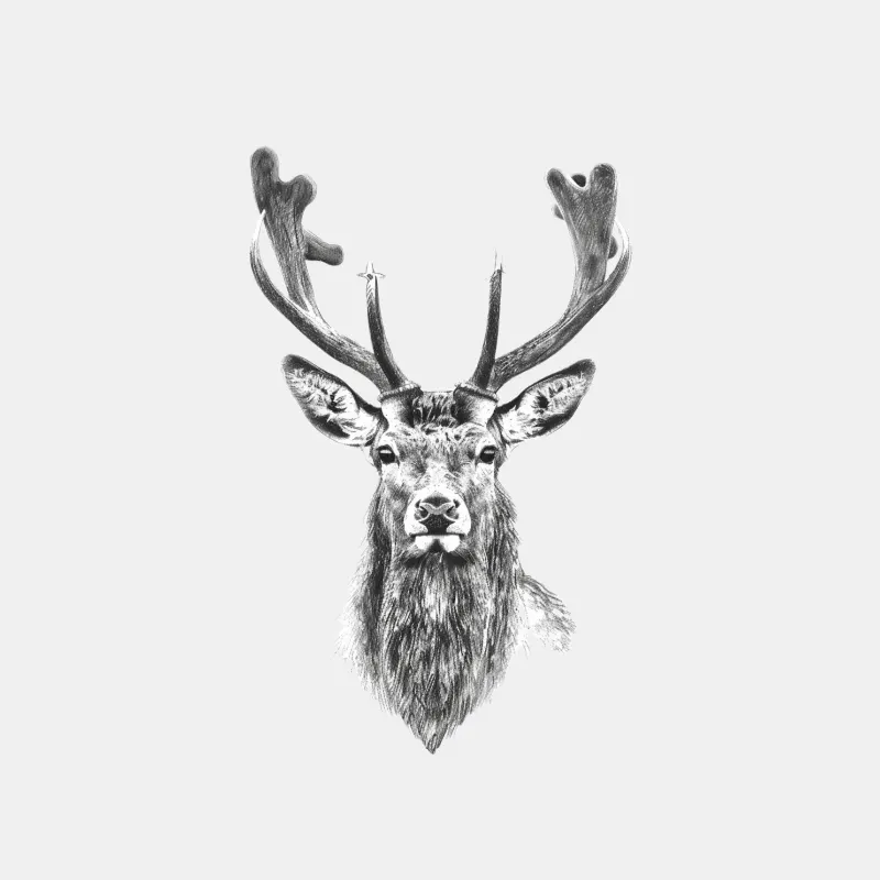 Majestic Deer Portrait: Wildlife Sketch in Black and White Male Tank Top