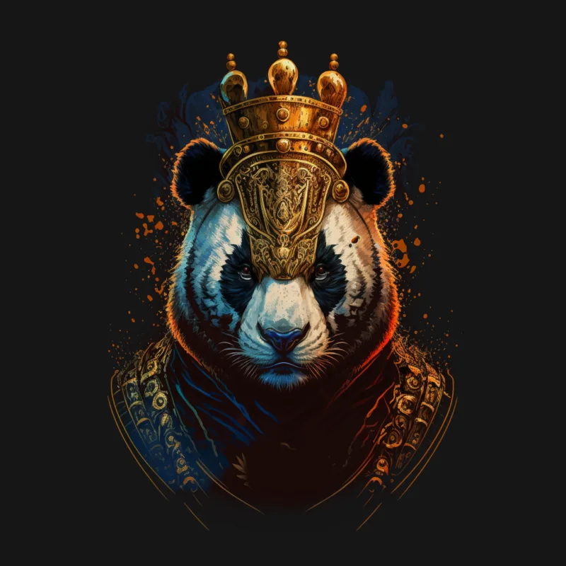 Panda crown royal artwork fantasy creative Male T-Shirt