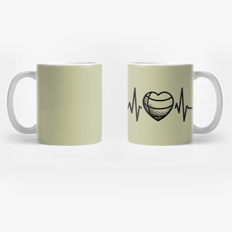 Minimalist Heart Monitor Love Line Art Coffee Mug