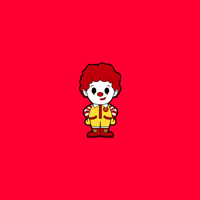 Cartoon Clown Mascot in Yellow Outfit with Red Hair Coffee Mug