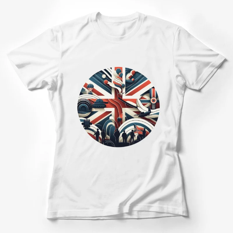 Remembrance - lest we forget (british flag union jack patriotic abstract art military imagery circular design pop art style) Female T-Shirt