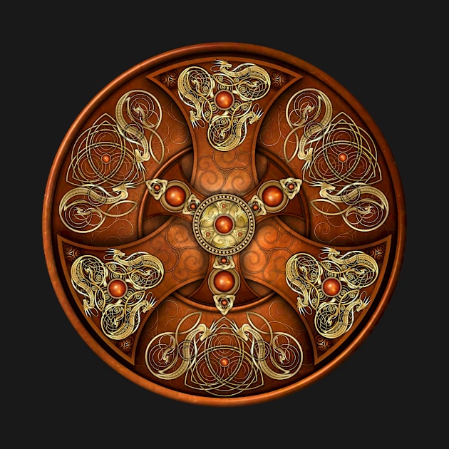 Norse Warrior Shield With Dragons by NaumaddicArts