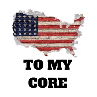 "To My Core" US Flag Graphic T-Shirt