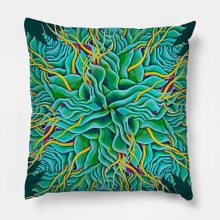 For the Love of Green Mandala Pillow