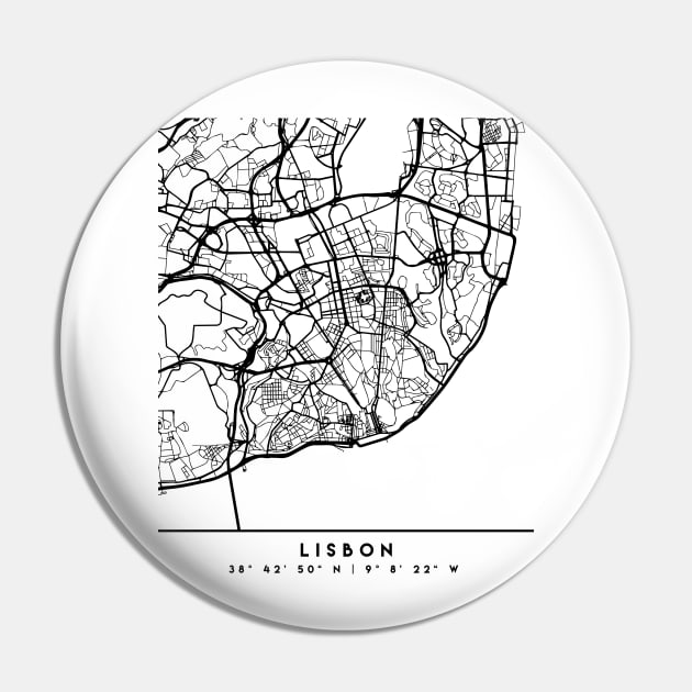 LISBON PORTUGAL BLACK CITY STREET MAP ART Pin by deificusArt