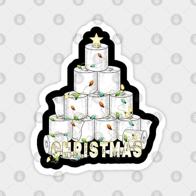 White Toilet Paper Christmas Tree, Funny Xmas Gift, Holiday Party Magnet by kirayuwi