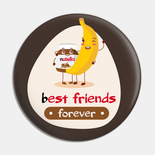 Best friends forever - Banana & Nutella T-Shirt Pin by SoftFigurine