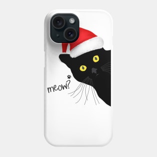 Black Cat Santa Phone Case