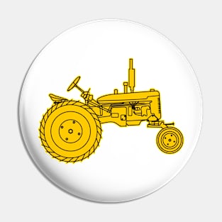 silhouette of an yellow old farm machine Pin