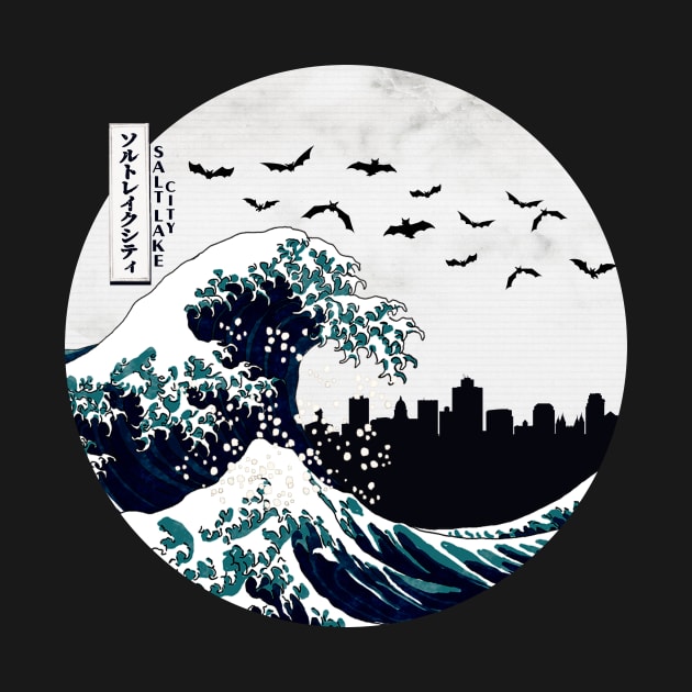 Salt Lake City Kanagawa Wave Dark by Ferrazi