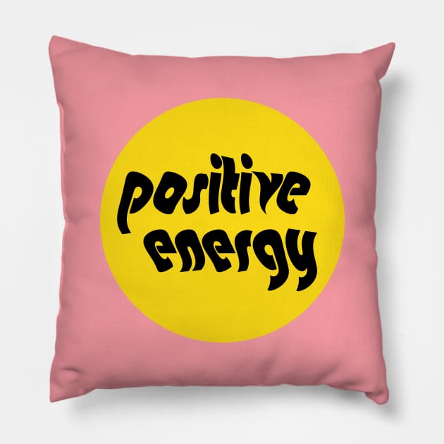 Positive Energy Hippie Yellow Quote Pillow by socialdilemma