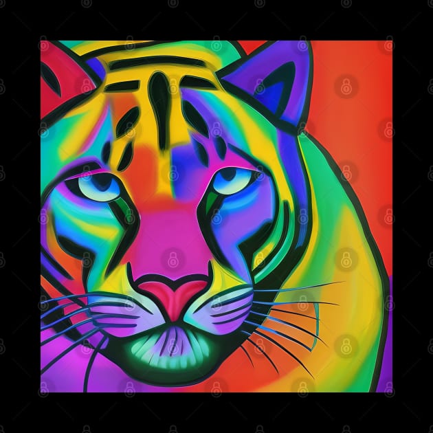 Panther Rainbow Painting by KayBee Gift Shop