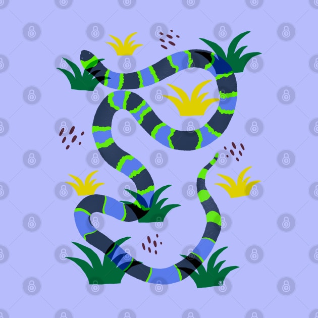 Snake in grass field by Itouchedabee