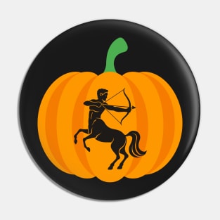 Halloween Jack O Lantern Sagittarius Zodiac Sign Pin