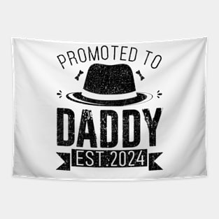 Promoted To Daddy Est. 2024 Shirt Baby Gifts For New Daddy Tapestry