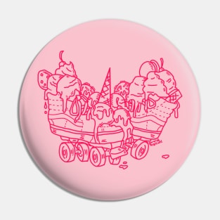 Ice Cream Trux outline back and pocket version Pin