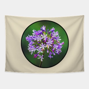 Flowering Agapanthus on Lush Green Background Tapestry