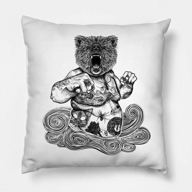 Grizzly Pillow by fakeface