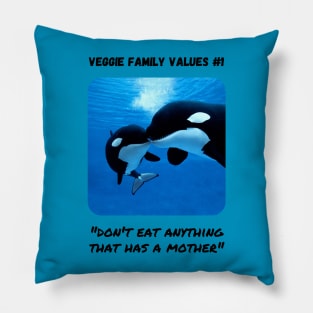 Veggie Family Values #1 (Orca) Pillow