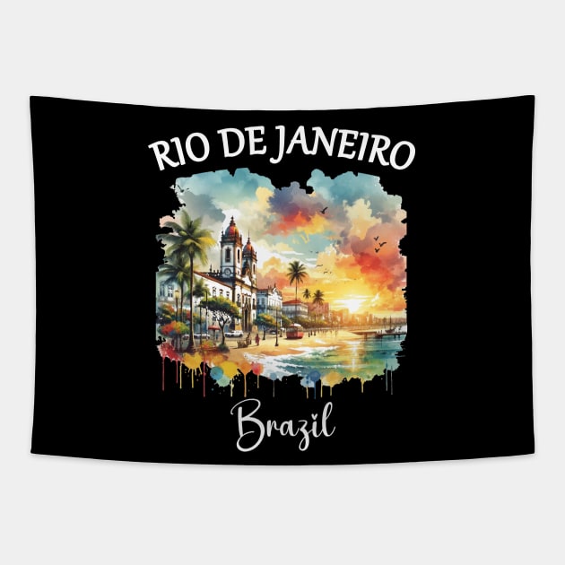 2024 Rio De Janeiro Brazil - Artistic Water Color Tapestry by Sambastyles