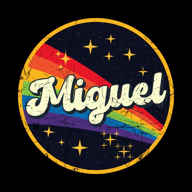 Miguel // Rainbow In Space Vintage Grunge-Style by LMW Art