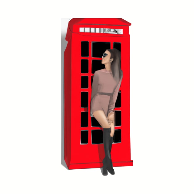 Girl in an English phone booth by Designs and Dreams