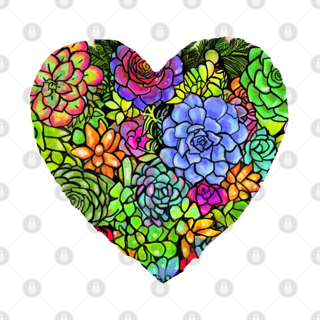 Christmas Succulent Pattern Heart by artbysavi