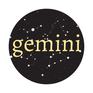 Gemini Zodiac Sign Star Circle T-Shirt