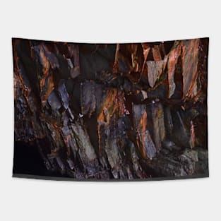 Textured Cave Walls in Copper and Dark Brown Tapestry