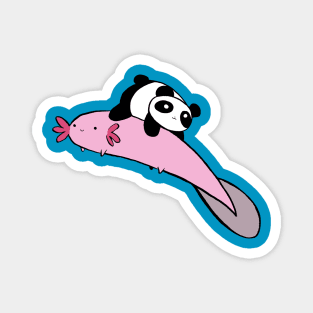 Little Panda and Big Axolotl Magnet