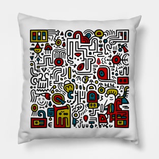 Pop Art Abstract (Haring Inspired) Pillow