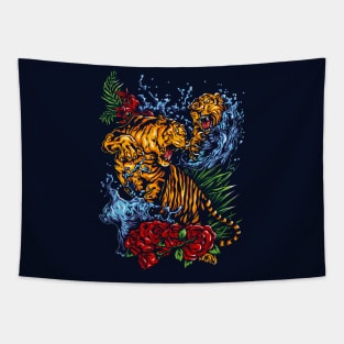 Tigers Fight Tapestry