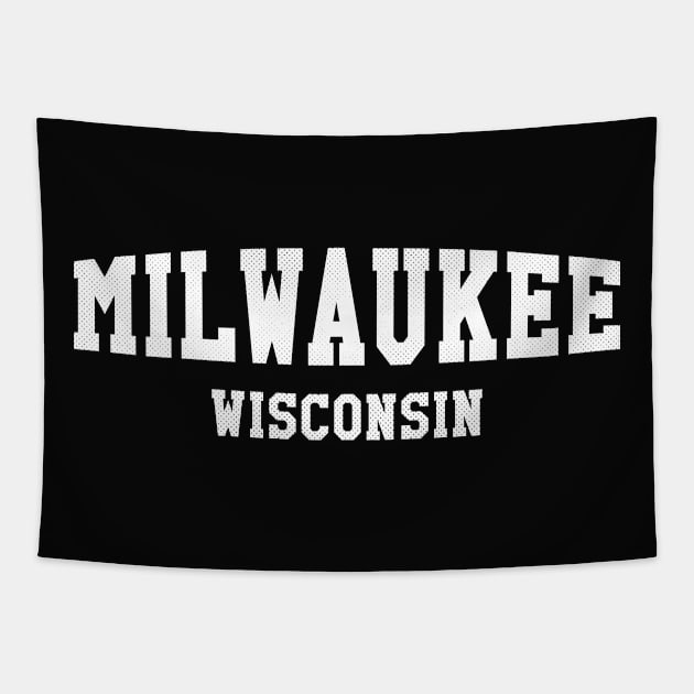 Milwaukee, Wisconsin - WI Simple Typography Tapestry by thepatriotshop