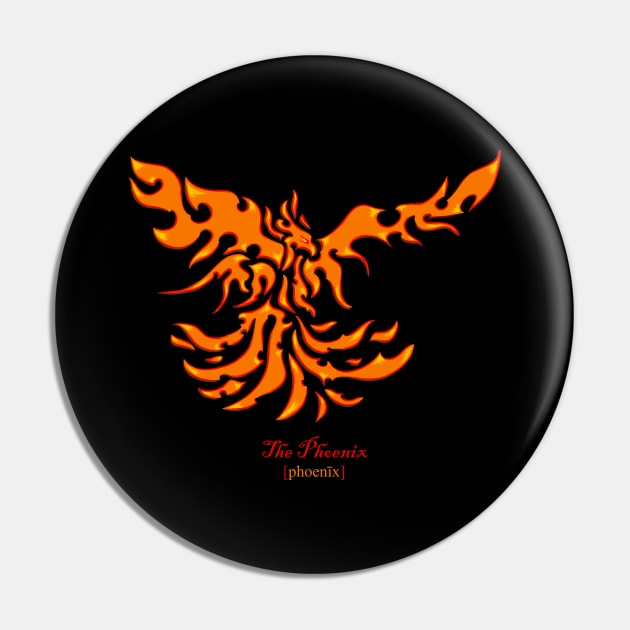 The Phoenix - Orange Pin by Ravendax