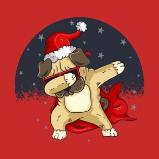 Dabbing Dog Christmas Love Winter Funny Gift 2021 T-Shirt