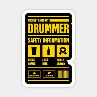 Drummer Safety Information | Funny Percussion Magnet