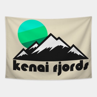 Retro Kenai Fjords ))(( Tourist Souvenir National Park Design Tapestry