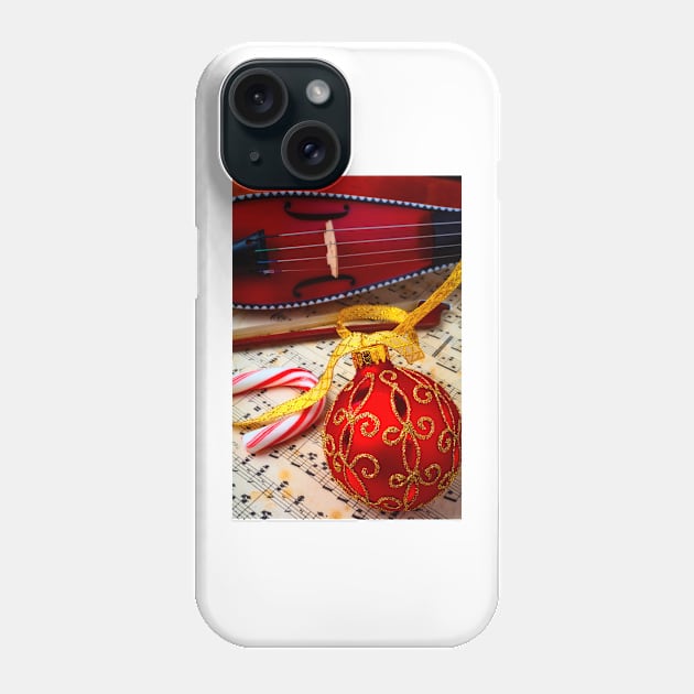 Red Christmas Ornament And Pocket Violin Phone Case by photogarry