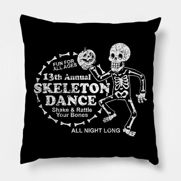 Skeleton Dance Pillow by chrisraimoart
