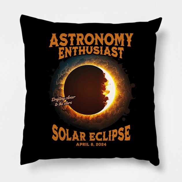 Solar Eclipse 2024 Pillow by Oaktree Studios