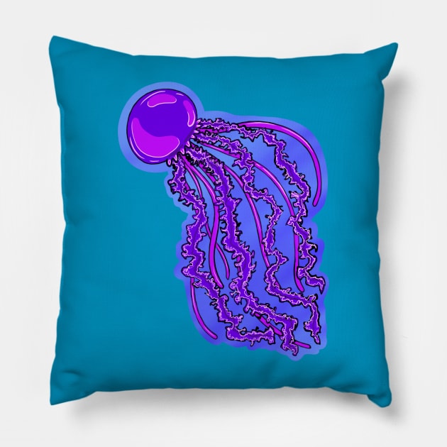 Purple jellyfish Pillow by FunkyBlossoms