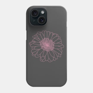 Pink Line Gerbera Floral Art Phone Case