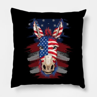 God bless america donkey Pillow