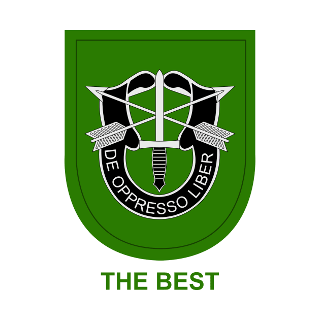 10th Special Forces Group (Airborne) Beret Flash with Motto "The Best" by Dexter Lifestyle