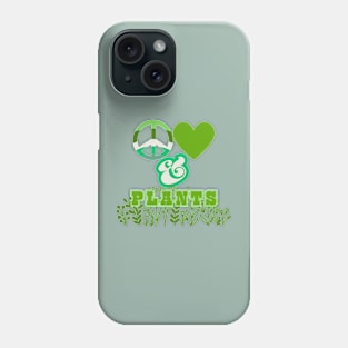 Peace, Love & Plants - Pacific Northwest Retro Leaf Green Style Phone Case