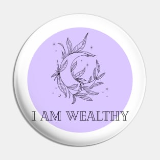 Affirmation Collection - I Am Wealthy (Purple) Pin