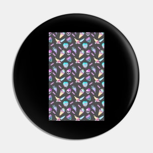 Pastel Goth Occult Pagan Pattern Creepy Cute Pin